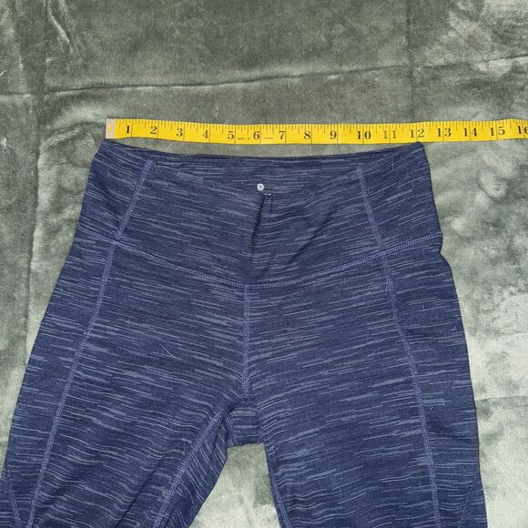 Athleta Seamless Leggings Women's Small Heather Blue Elastic Waist Pull On Yoga - Picture 5 of 7